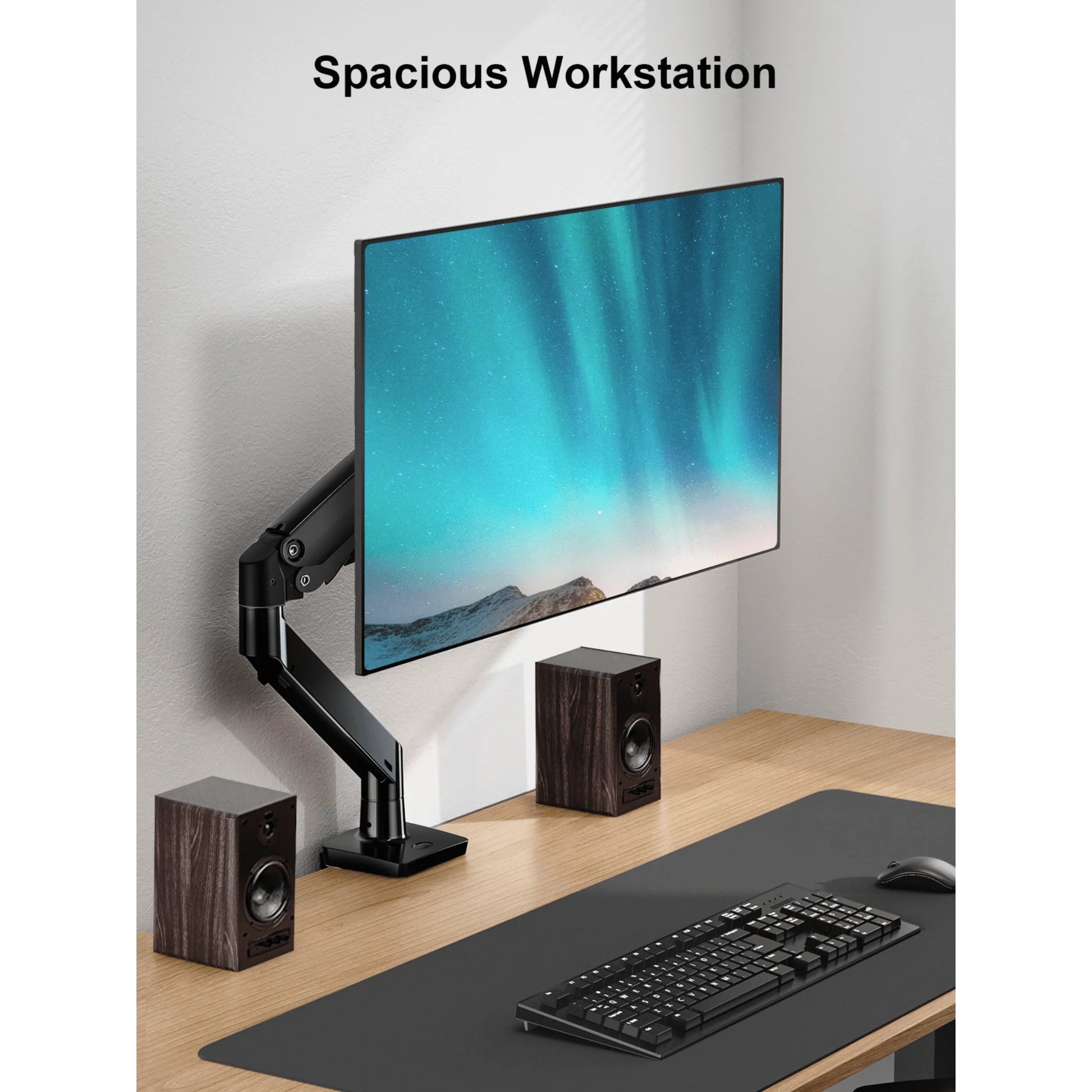 Ergoav Gas Spring Desk Mount for Single Monitors 13" to 34" and up to 26Lbs